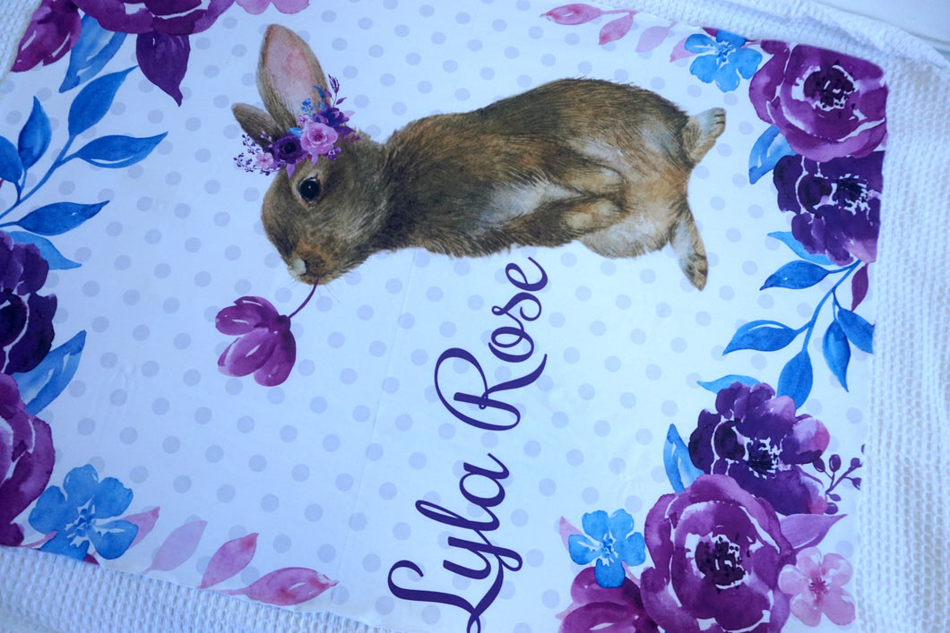 Bunny Rabbit Cot Minky Comforter Blanket