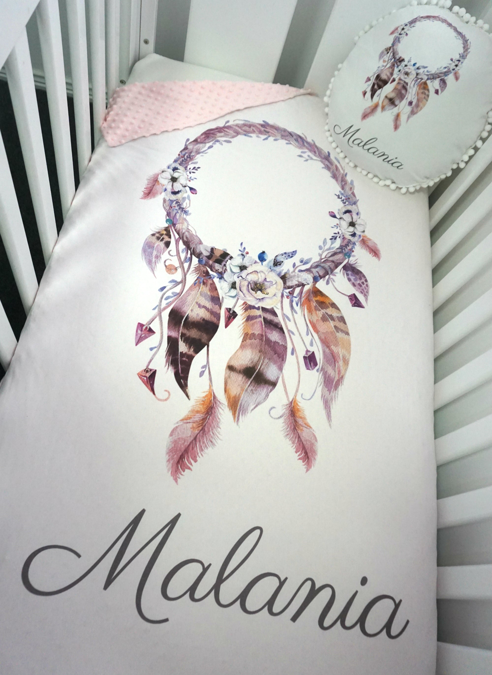 Minky Blanket Dream Catcher Nursery Bedding Dreamcatcher Cot Minky