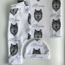 Load image into Gallery viewer, Geo Wolf Swaddling Blanket