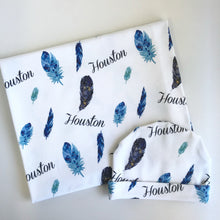 Load image into Gallery viewer, Textured Feathers Swaddling Blanket
