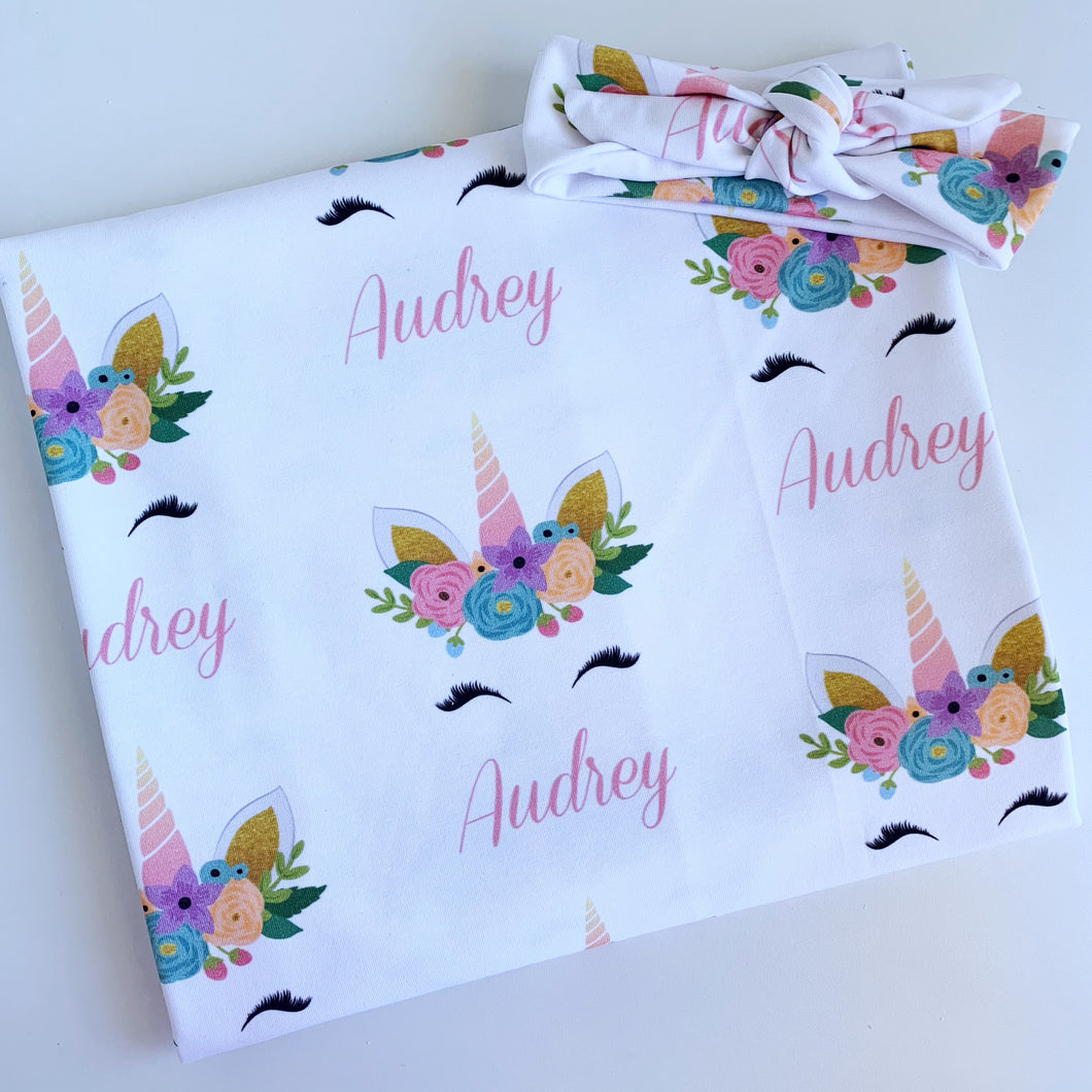 Rainbow Unicorn Birth Announcement Set