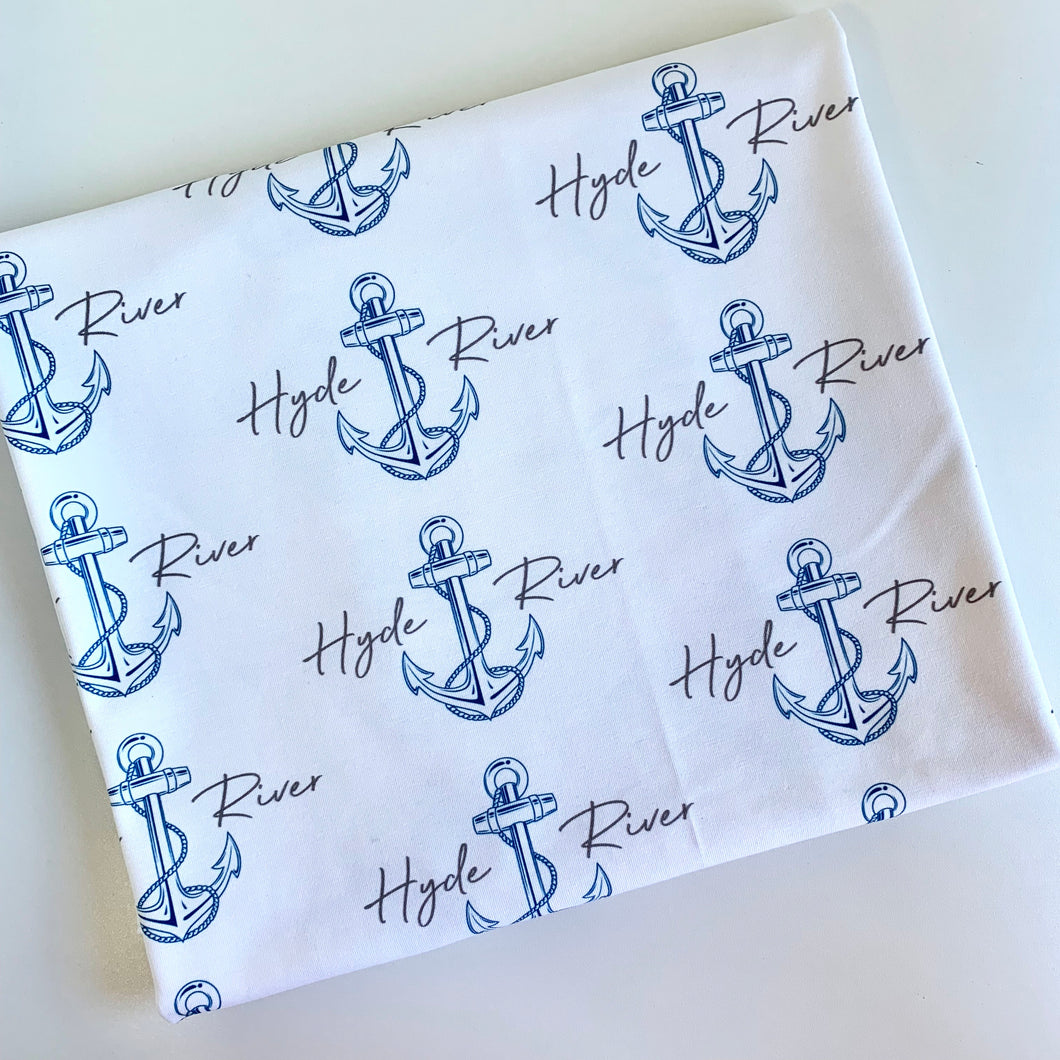 Blue Nautical Swaddling Blanket