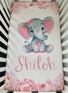 Sweet Missy Elephant Cot Minky Comforter Blanket