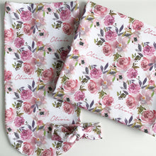 Load image into Gallery viewer, Blushing Pink floral Birth Announcement Set