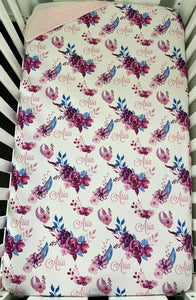 Endless Purple Floral Cot Minky Comforter Blanket