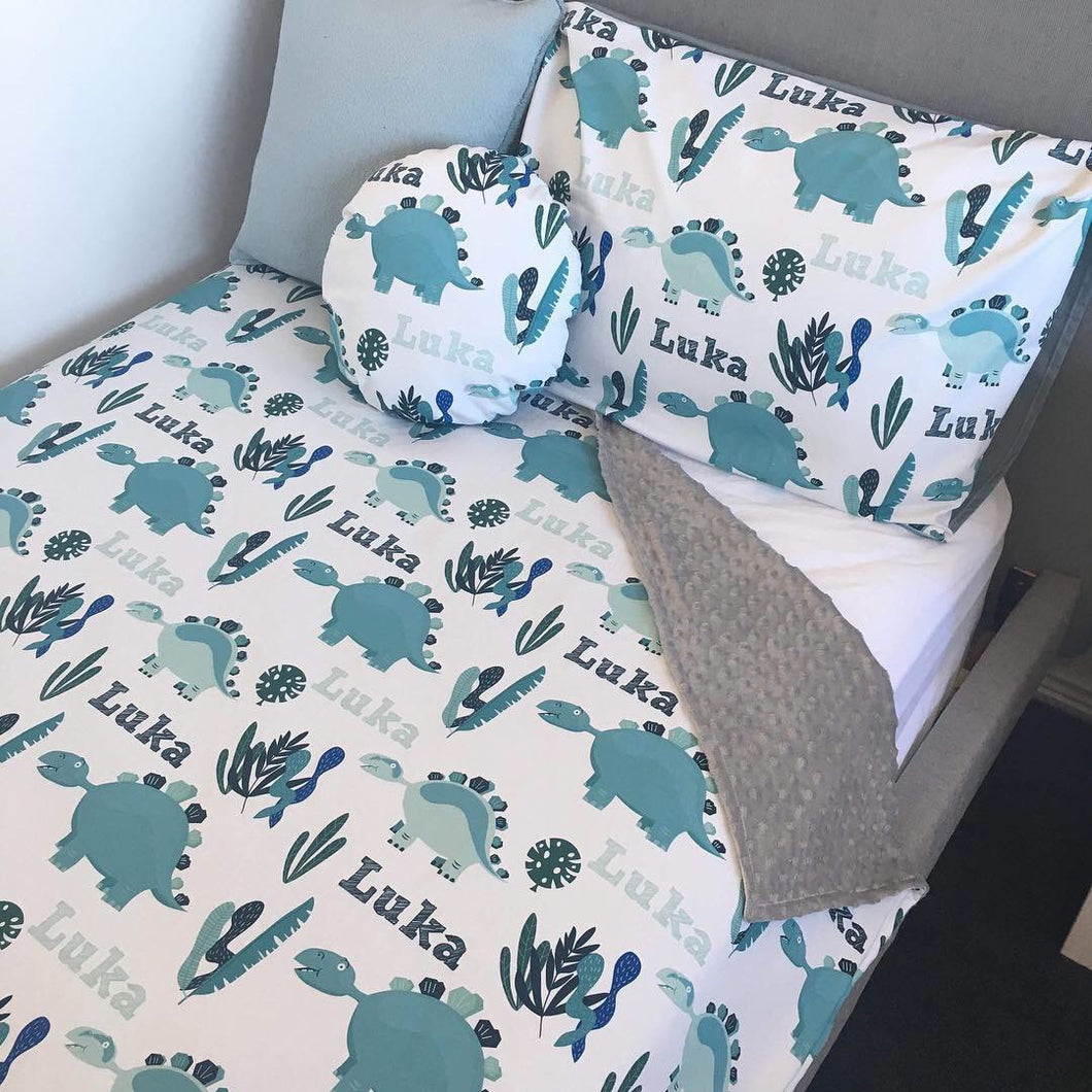 Dino Cot Minky Comforter Blanket