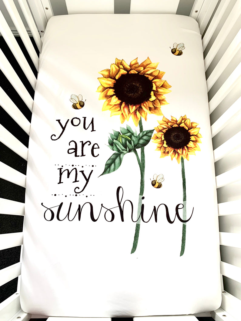 ‘You are my sunshine’ fitted cot sheet