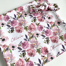 Load image into Gallery viewer, Blushing Pink floral Swaddling Blanket