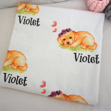 Load image into Gallery viewer, Precious Puppies Swaddling Blanket