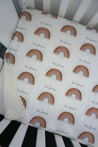 Earthy Rainbow Cot Minky Comforter Blanket