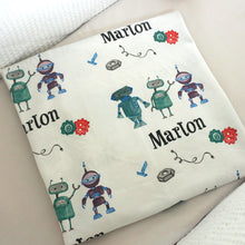 Load image into Gallery viewer, Robots Cot Minky Comforter Blanket
