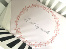Load image into Gallery viewer, Rose Gold Wreath Cot Minky Comforter Blanket
